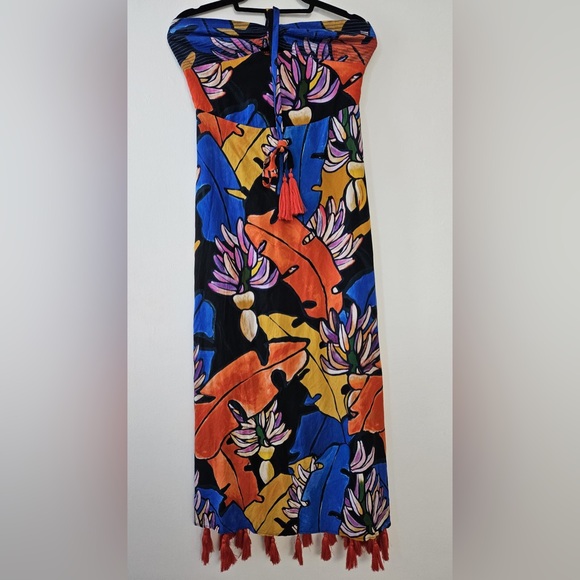 Farm Rio Halter Cover-Up Maxi Dress NWOT - Picture 5 of 7